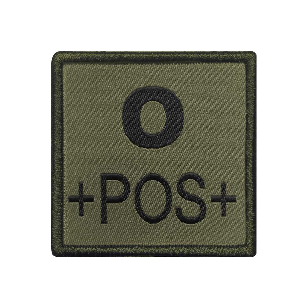 UNYZONE : A10 EQUIPMENT Patch brodé groupe sanguin vert olive O+