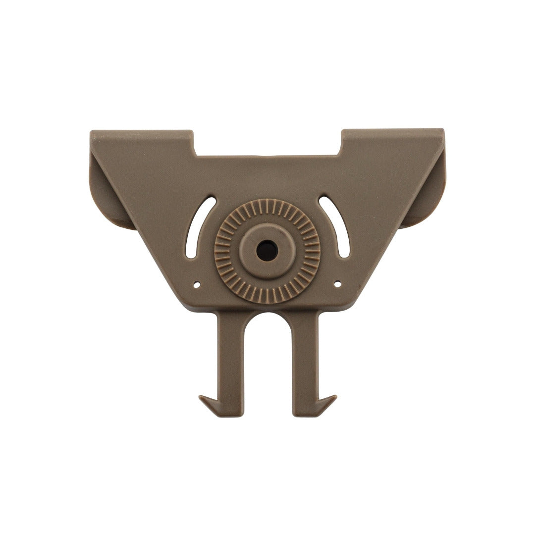 UNYZONE : BO MANUFACTURE Adaptateur MOLLE pour holster tan vue de devant