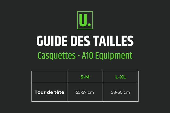 UNYZONE : Guide des tailles - Casquettes A10 Equipment