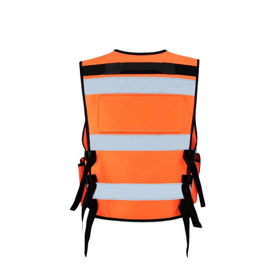 UNYZONE : KORNTEX Gilet de sécurité tactique orange vue de dérrière