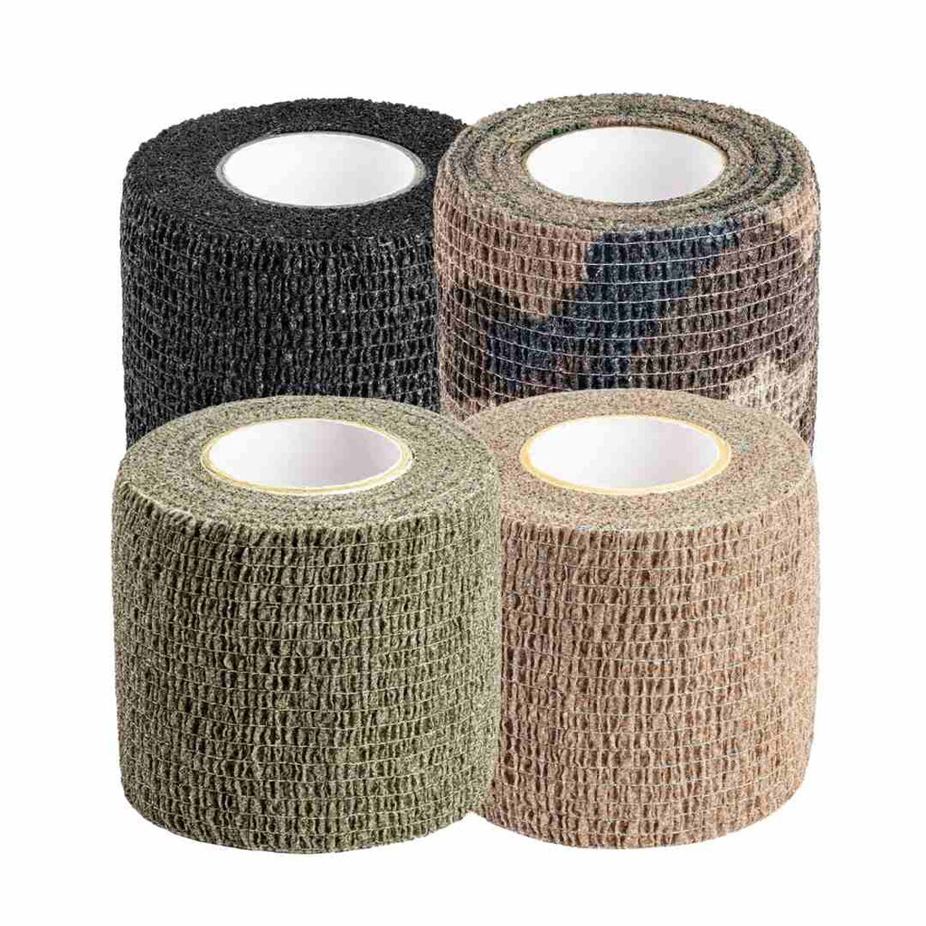 UNYZONE : A10 EQUIPMENT Bandes auto-agrippantes de 5 cm x 4.50 m de couleur noir, vert olive, tan et de camouflage CE