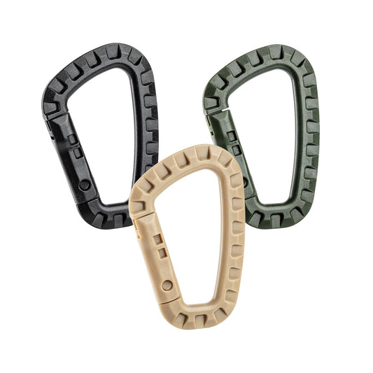 UNYZONE : A10 EQUIPMENT Mousqueton asymétrique couleurs noir, vert olive et tan