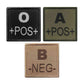 UNYZONE : A10 EQUIPMENT Patch Brodé des groupes sanguins O+, A+, B+, AB+, O-, A-, B- et AB- de couleur noir, vert olive et tan