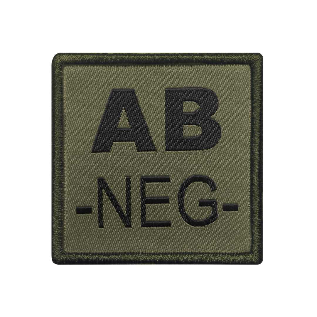 UNYZONE : A10 EQUIPMENT Patch brodé groupe sanguin vert olive AB-