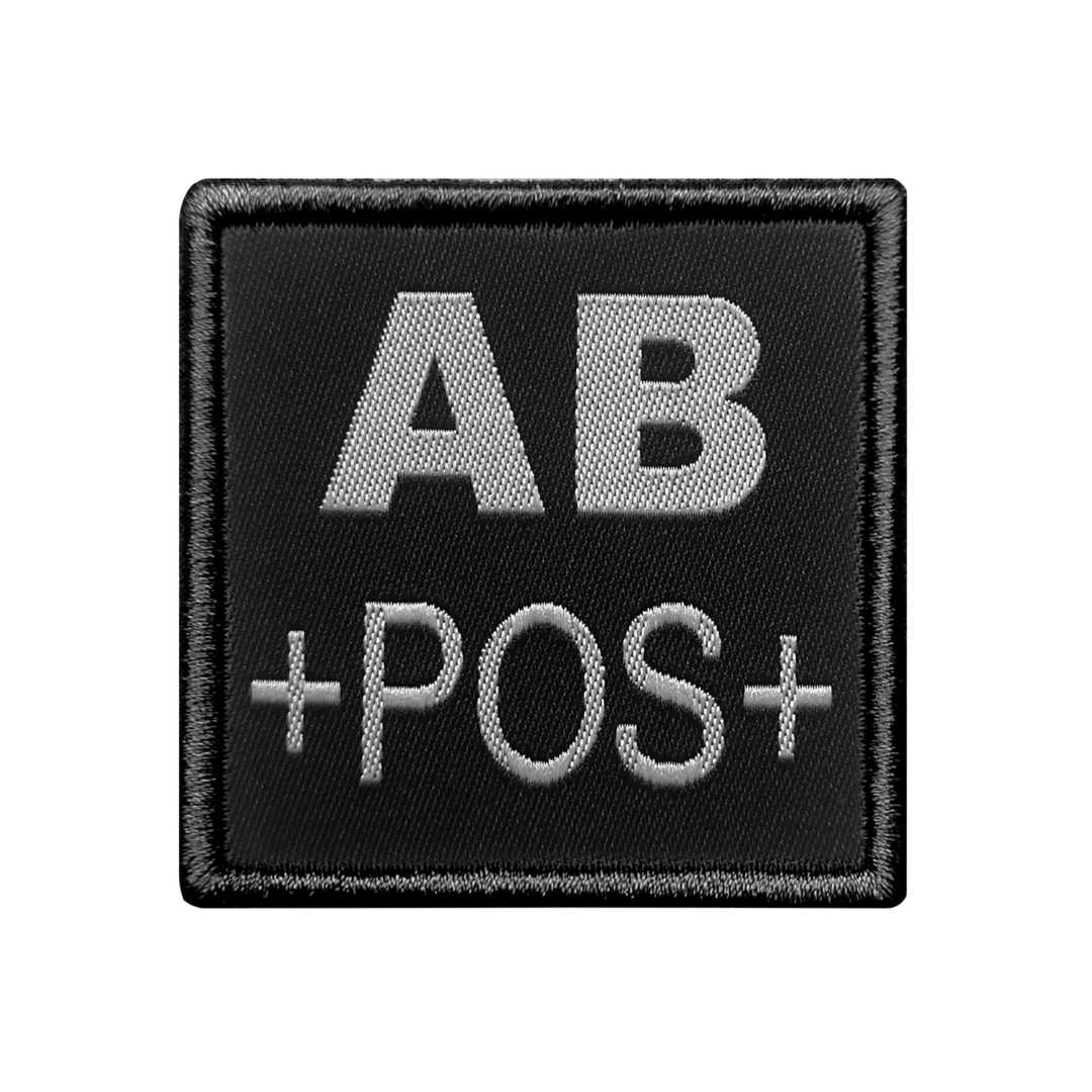 UNYZONE : A10 EQUIPMENT Patch brodé groupe sanguin noir AB+