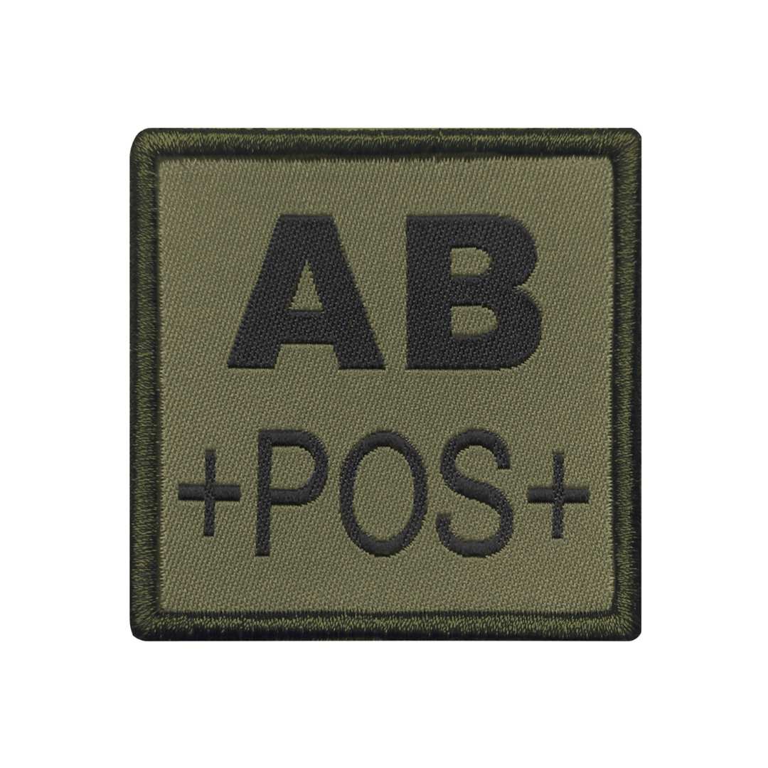 UNYZONE : A10 EQUIPMENT Patch brodé groupe sanguin vert olive AB+