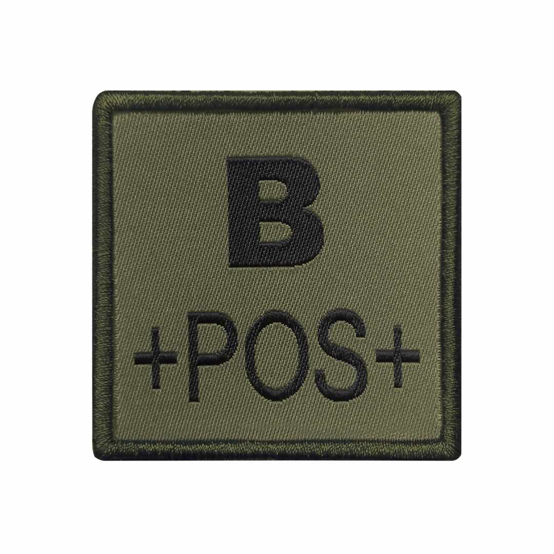 UNYZONE : A10 EQUIPMENT Patch brodé groupe sanguin vert olive B+