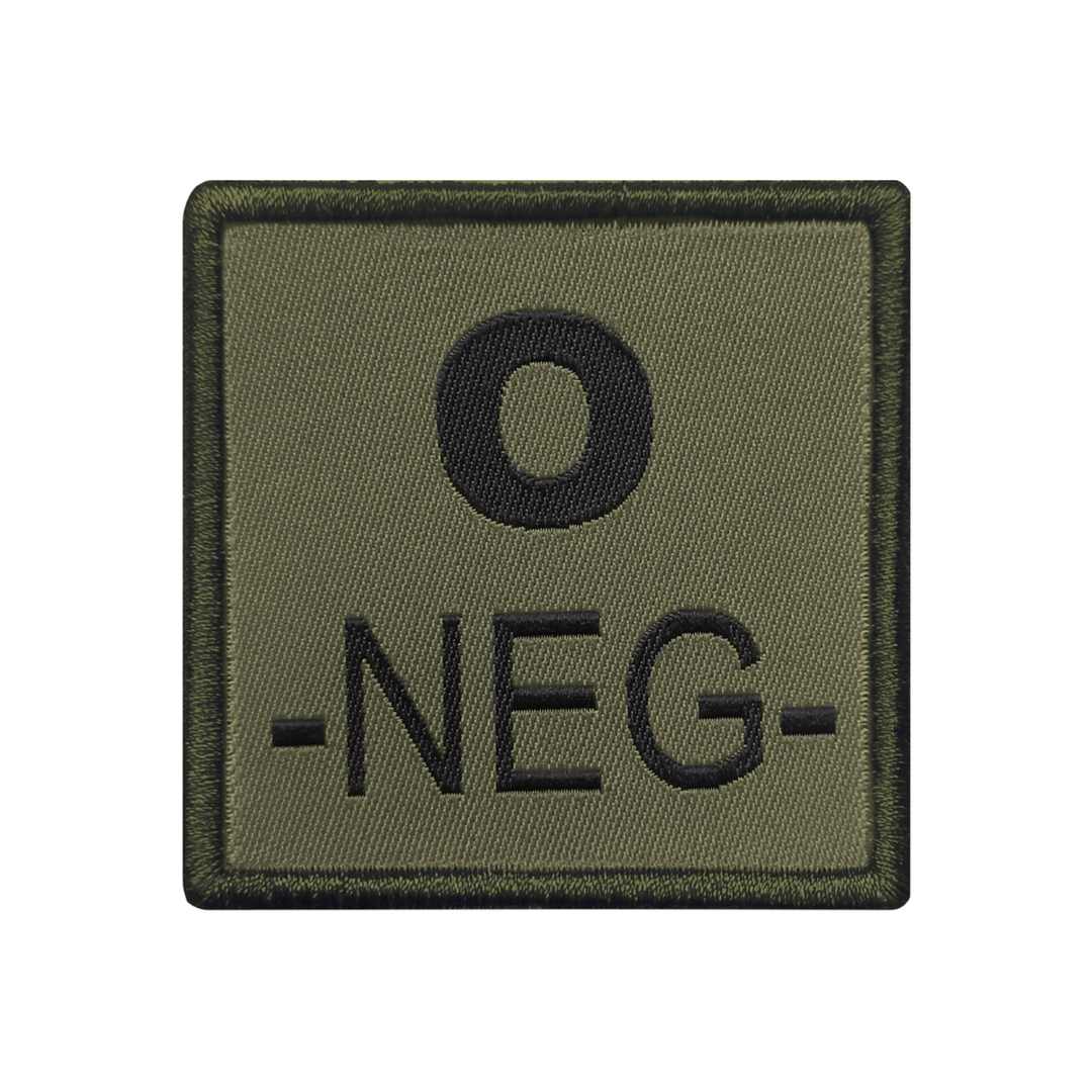 UNYZONE : A10 EQUIPMENT Patch brodé groupe sanguin vert olive O-