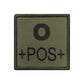 UNYZONE : A10 EQUIPMENT Patch brodé groupe sanguin vert olive O+