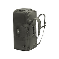 UNYZONE : A10 EQUIPMENT Sac de transport TRANSALL 90 L en vert olive vue en mode sac à dos