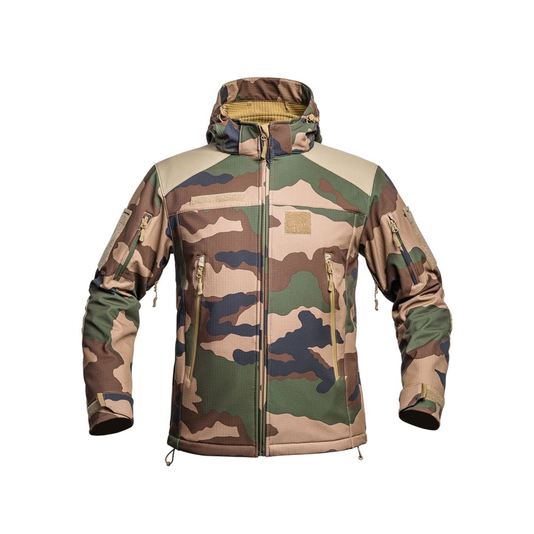 UNYZONE : A10 EQUIPMENT Veste shoftshell V2 FIGHT en camouflage Centre d'Europe