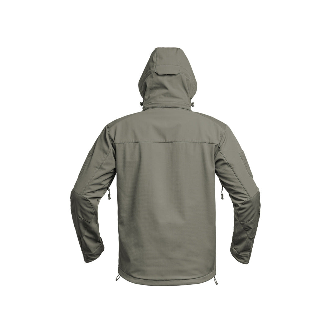 UNYZONE : A10 EQUIPMENT Veste shoftshell V2 FIGHT en vert olive vue de derrière