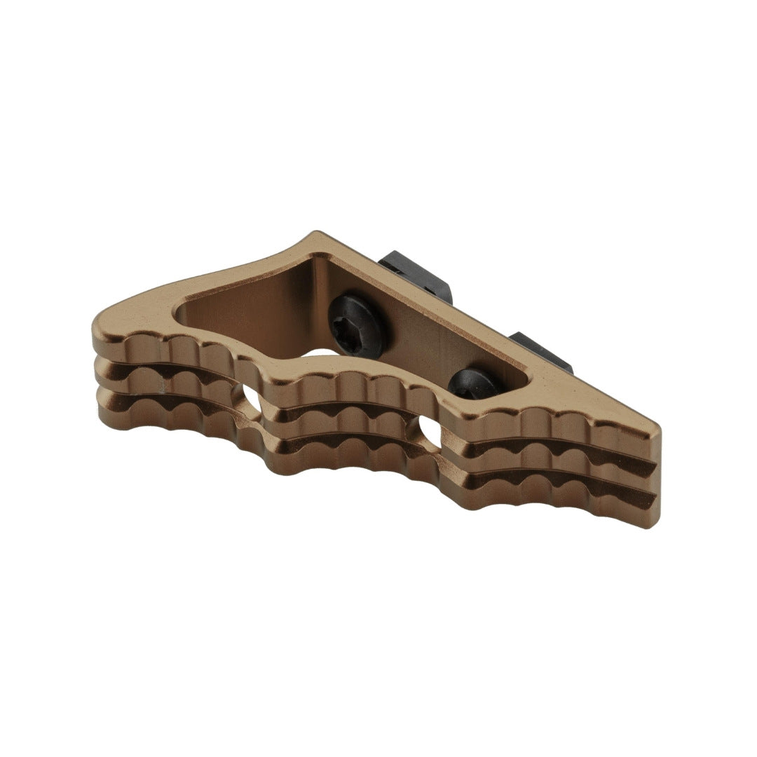 UNYZONE : BO MANUFACTURE Grip/poignée angle en aluminium CNC pour M-Lock/Keymod en tan vue de côté