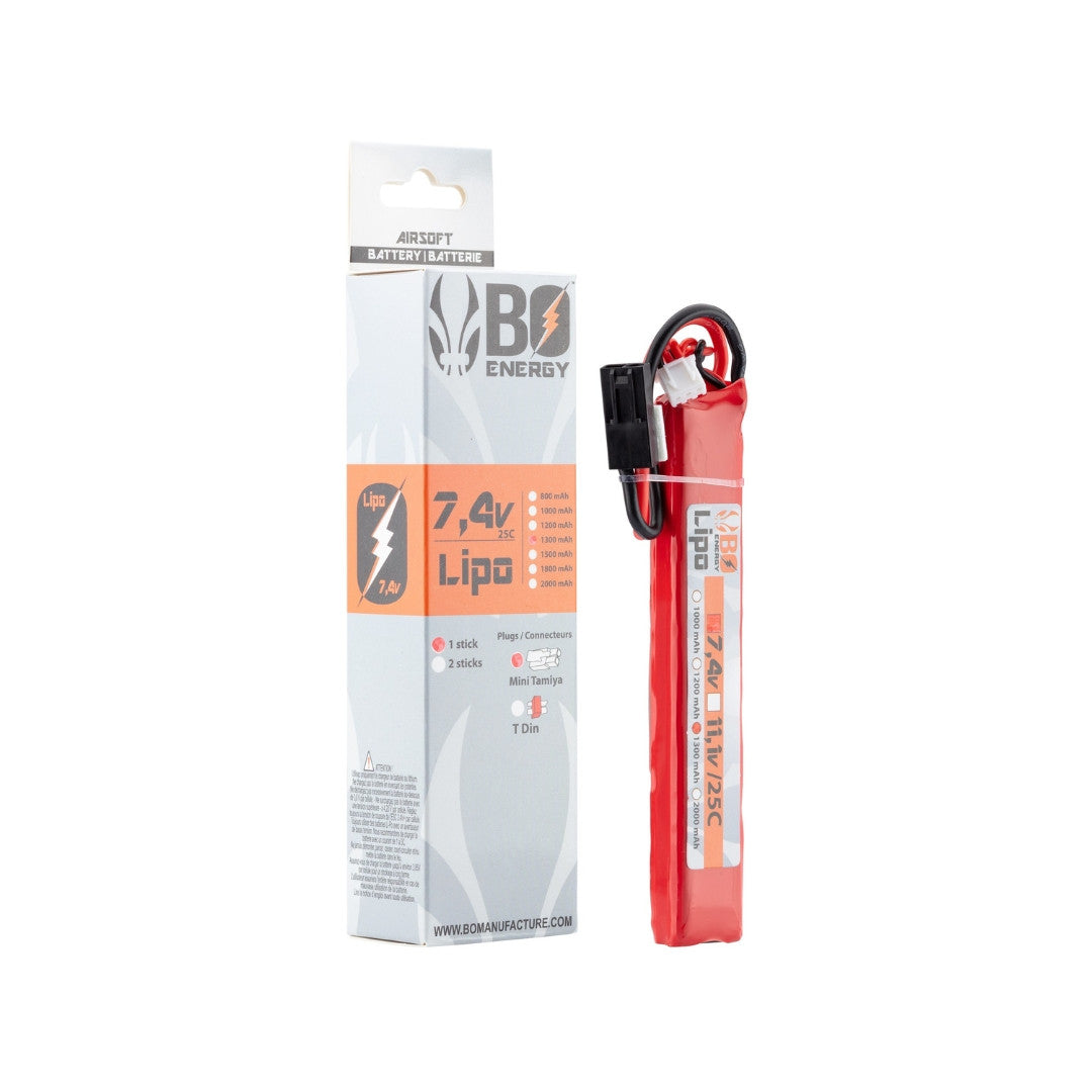 UNYZONE : BO MANUFACTURE Batterie LIPO 7.4V 1300 mAh 25C 1 stick en mini tamiya avec boîte