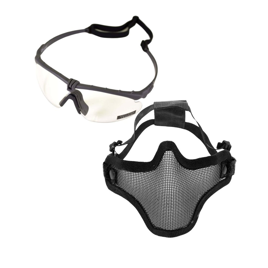 UNYZONE : Box protection oculaire et facial, contient une paire de lunette de protection (NORME EN 166 B, jusqu'à 2 Joules de protection), et d'un masque grillagé