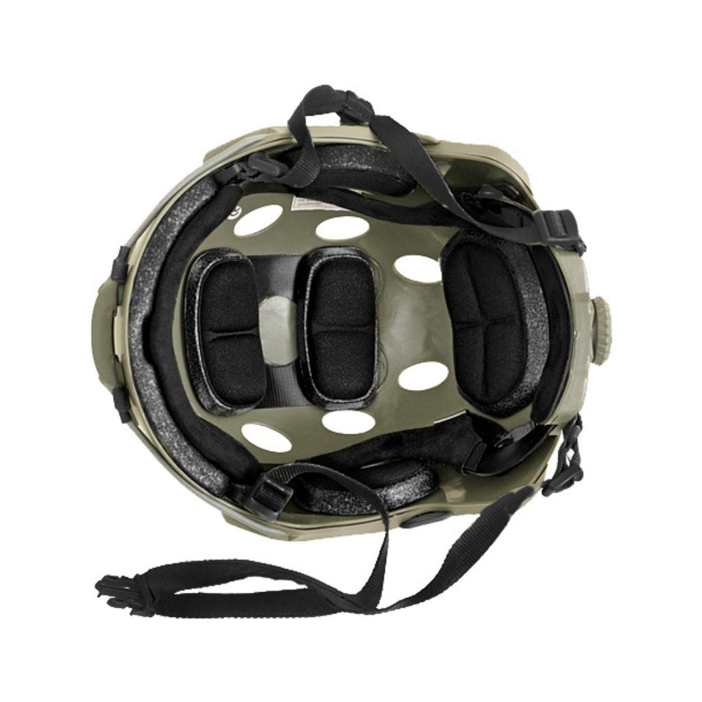 UNYZONE : EMERSONEGEAR Casque FAST type PJ avec molette de réglage  vert olive vue de dedans