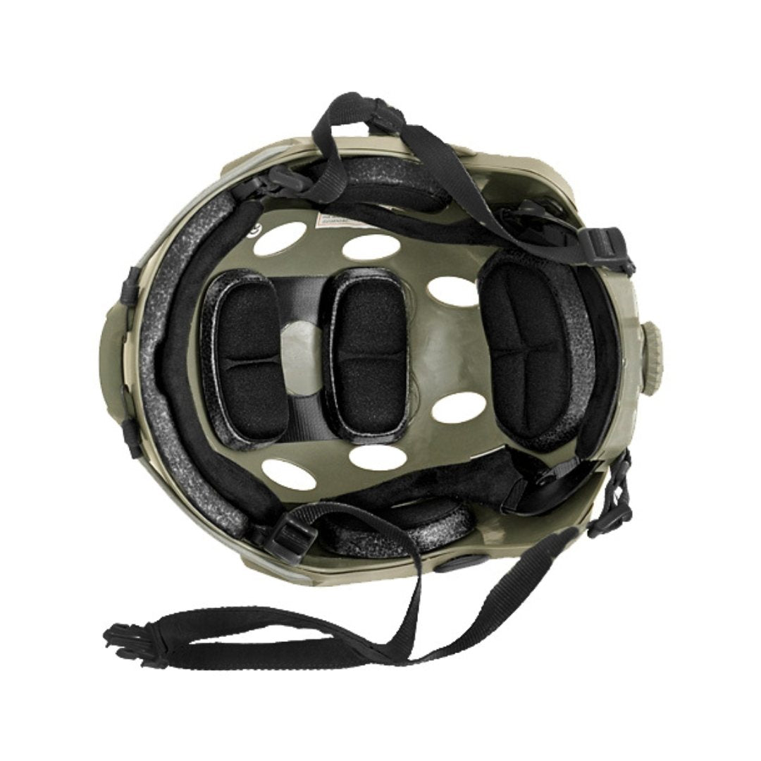 UNYZONE : EMERSONEGEAR Casque FAST type PJ avec molette de réglage  vert olive vue de dedans