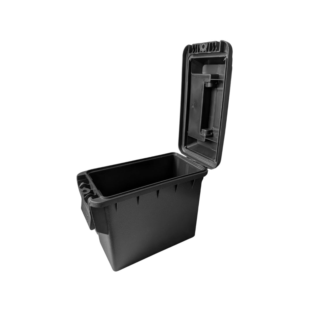 UNYZONE : FOT Caisse de munition polymère noir 17,5 x 9 x 13,5 cm vue de côté et ouverte