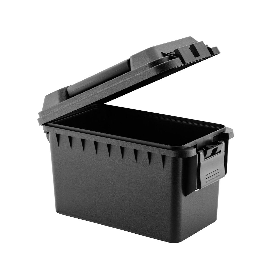 UNYZONE : FOT, Caisse de munition polymère noir pour cal.50 ou pour boîte de rangement étanche en 30 x 16 x 17.5 cm, vue ouverte