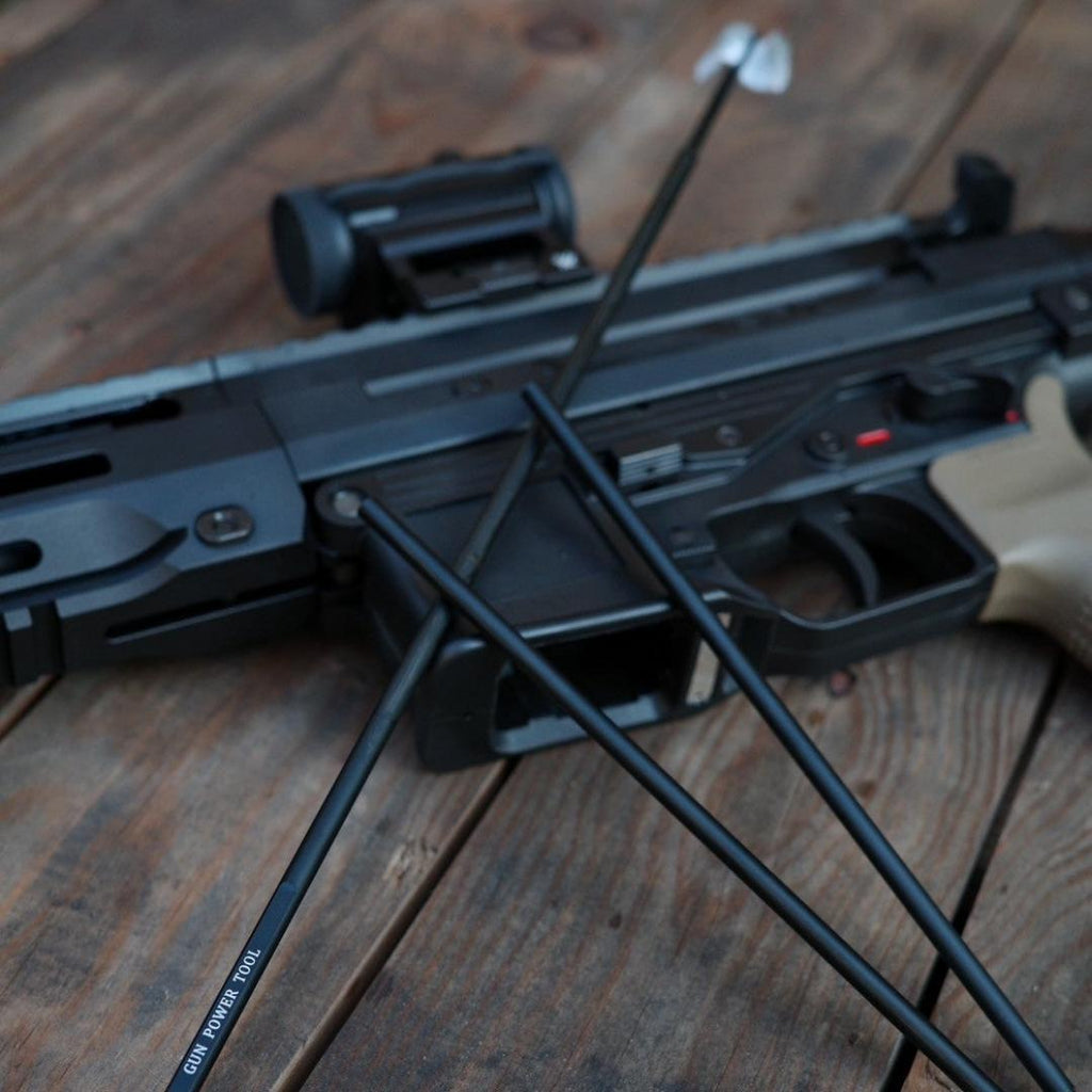 UNYZONE : GUN POWER TOOL Tige de nettoyage télescopique en aluminium noir, mise en situation, réplique longue