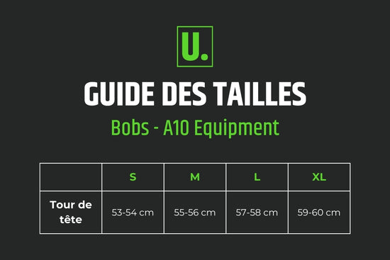 UNYZONE : Guide des tailles - Bobs A10 Equipment