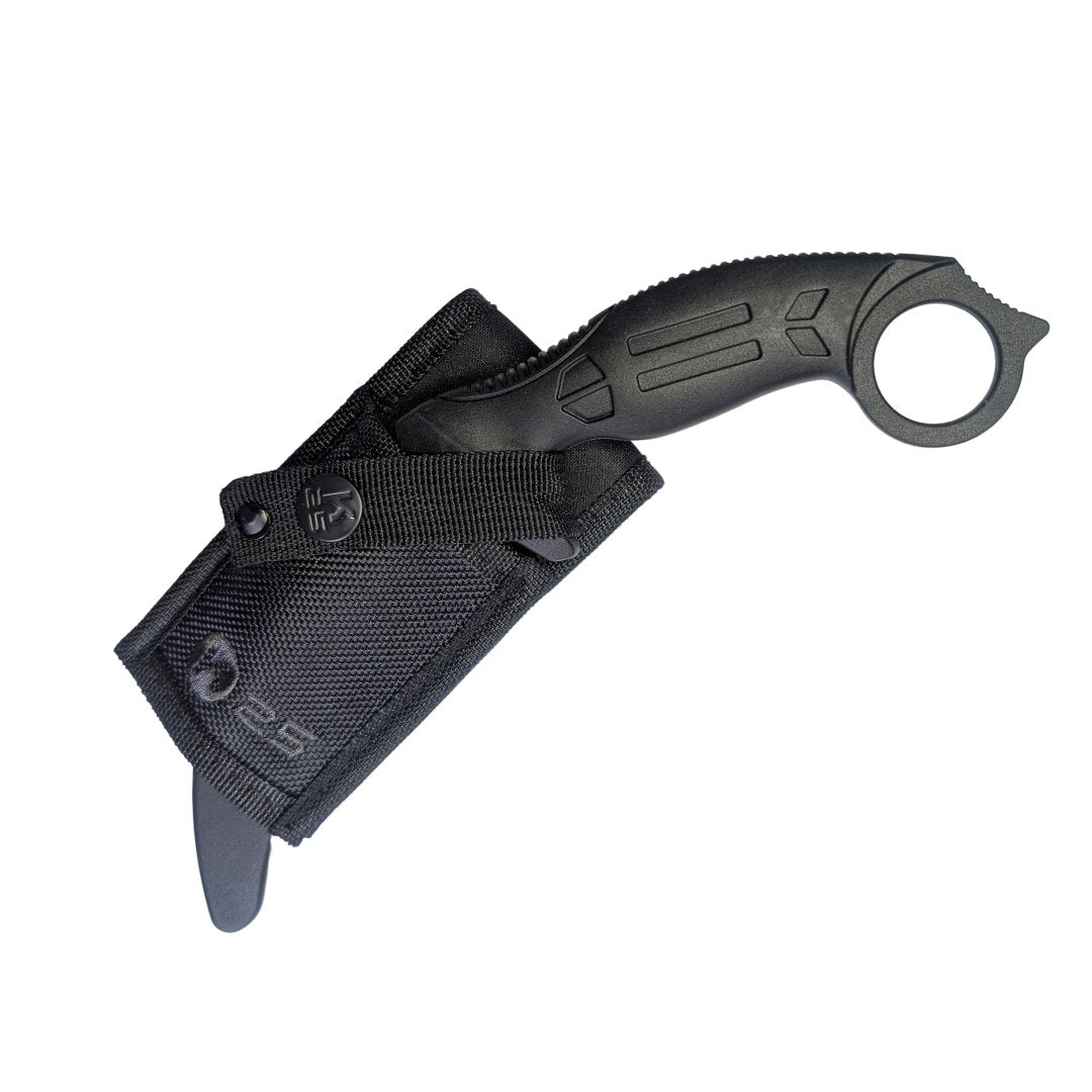 UNYZONE : K25 Couteau factice incurvé en caoutchouc avec fourreau