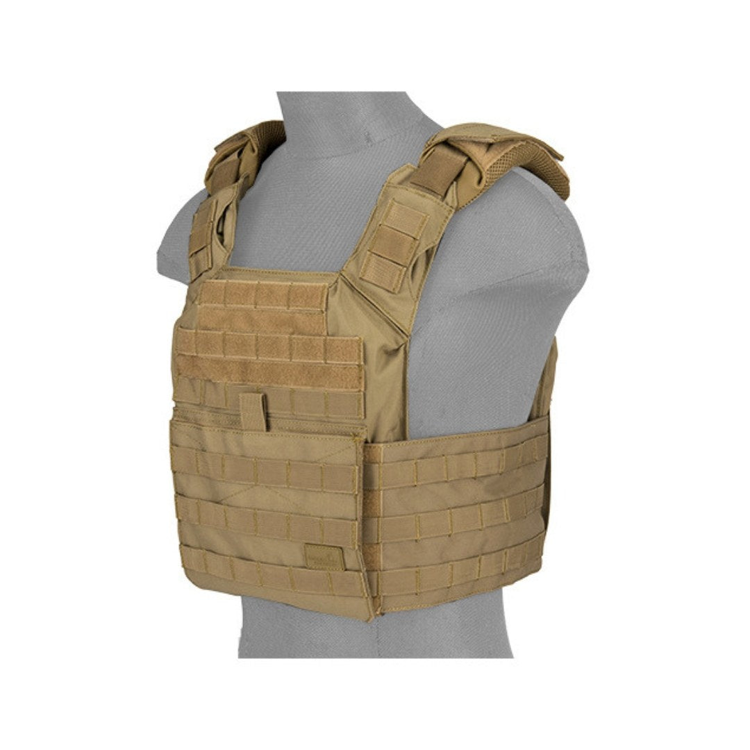 UNYZONE : LANCER TACTICAL Gilet tactique SPAC 1000D tan vue de côté devant