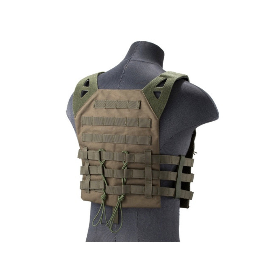 UNYZONE : LANCER TACTICAL Gilet tactique type JPC MOLLE avec rétention vert olive vue de derrière