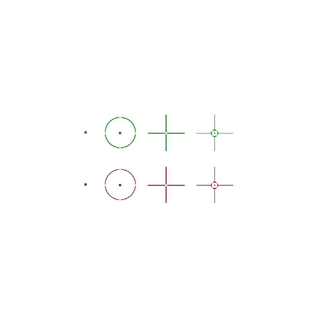 UNYZONE : LANCER TACTICAL Red dot reflex 4 réticule en rouge ou vert, en aluminium couleur noir, les différents type de réticule