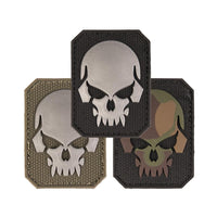 UNYZONE : MIL-TEC Patch PVC tête de mort noir, vert olive et camouflage CE/Woodland