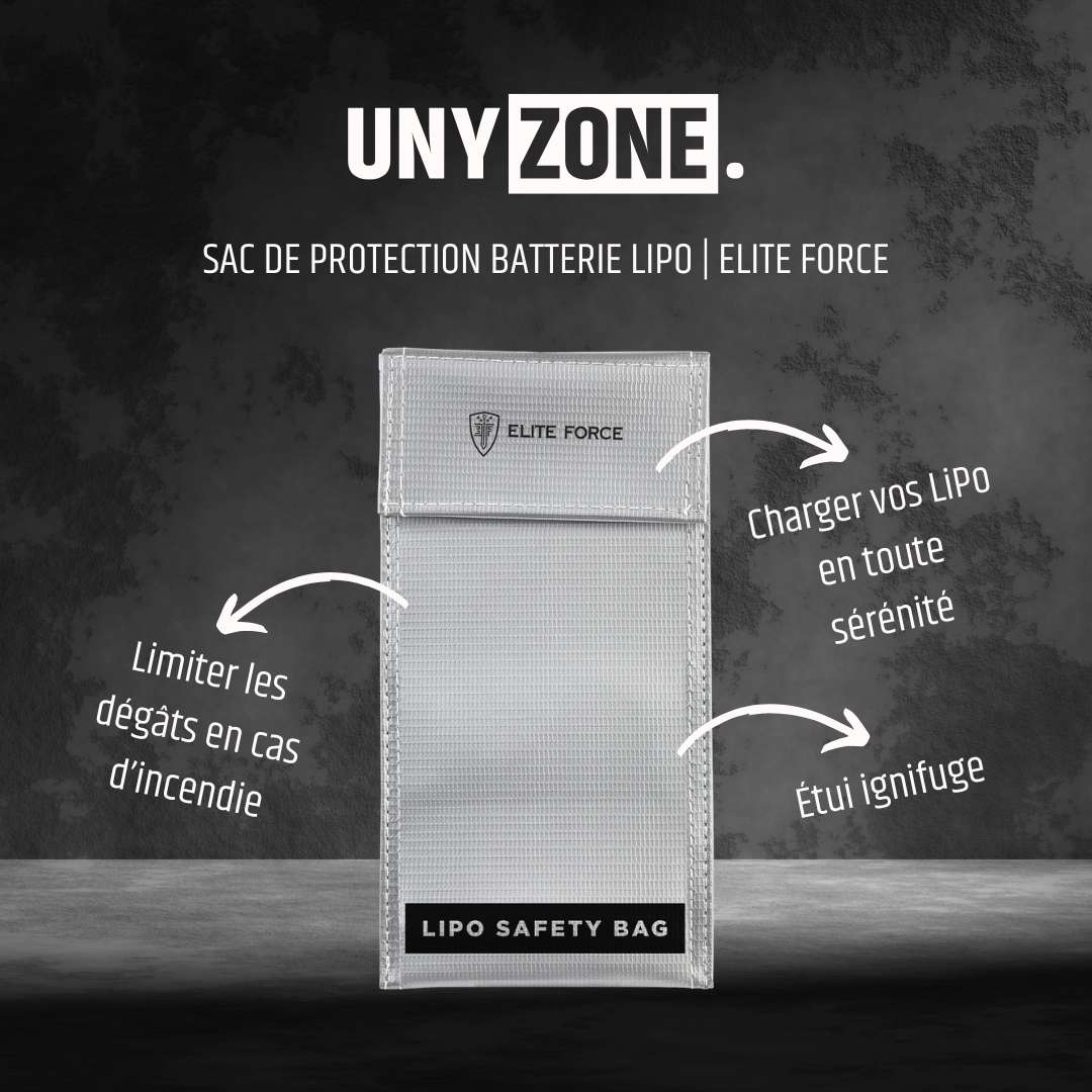 UNYZONE : Schéma du sac de protection pour batterie LiPo