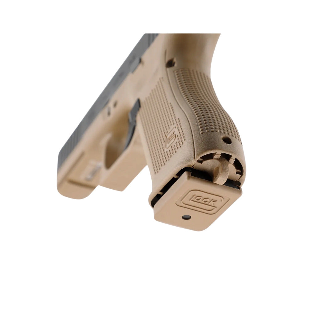 UNYZONE : UMAREX/VFC Réplique pistolet Glock 17 Gen 5 à gaz en French Edition (noir et tan) vue côté vue sur le chargeur