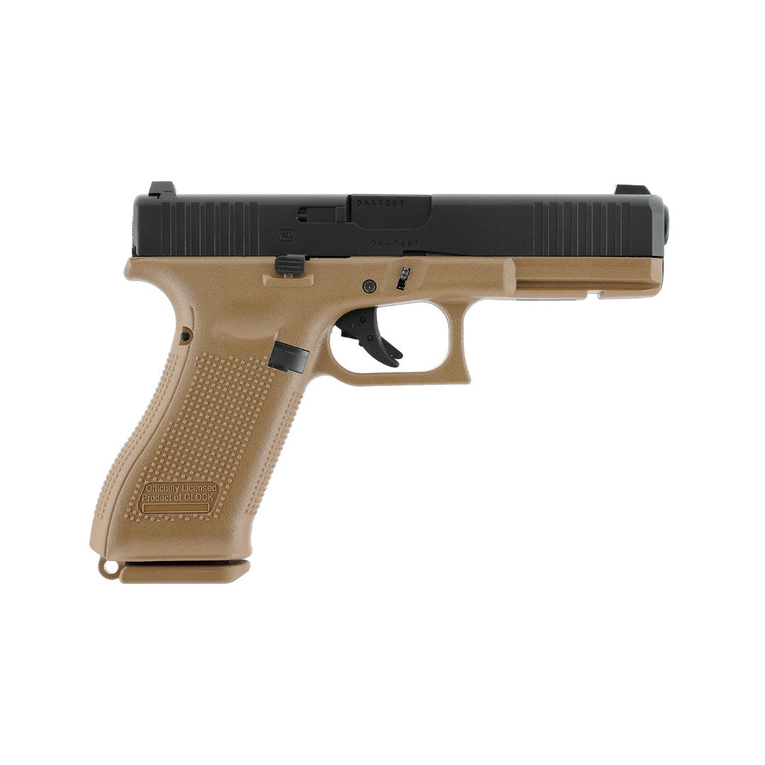 UNYZONE : UMAREX/VFC Réplique pistolet Glock 17 Gen 5 à gaz en French Edition (noir et tan) vue côté droit