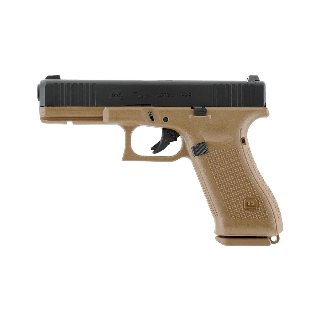 UNYZONE : UMAREX/VFC Réplique pistolet Glock 17 Gen 5 à gaz en French Edition (noir et tan)