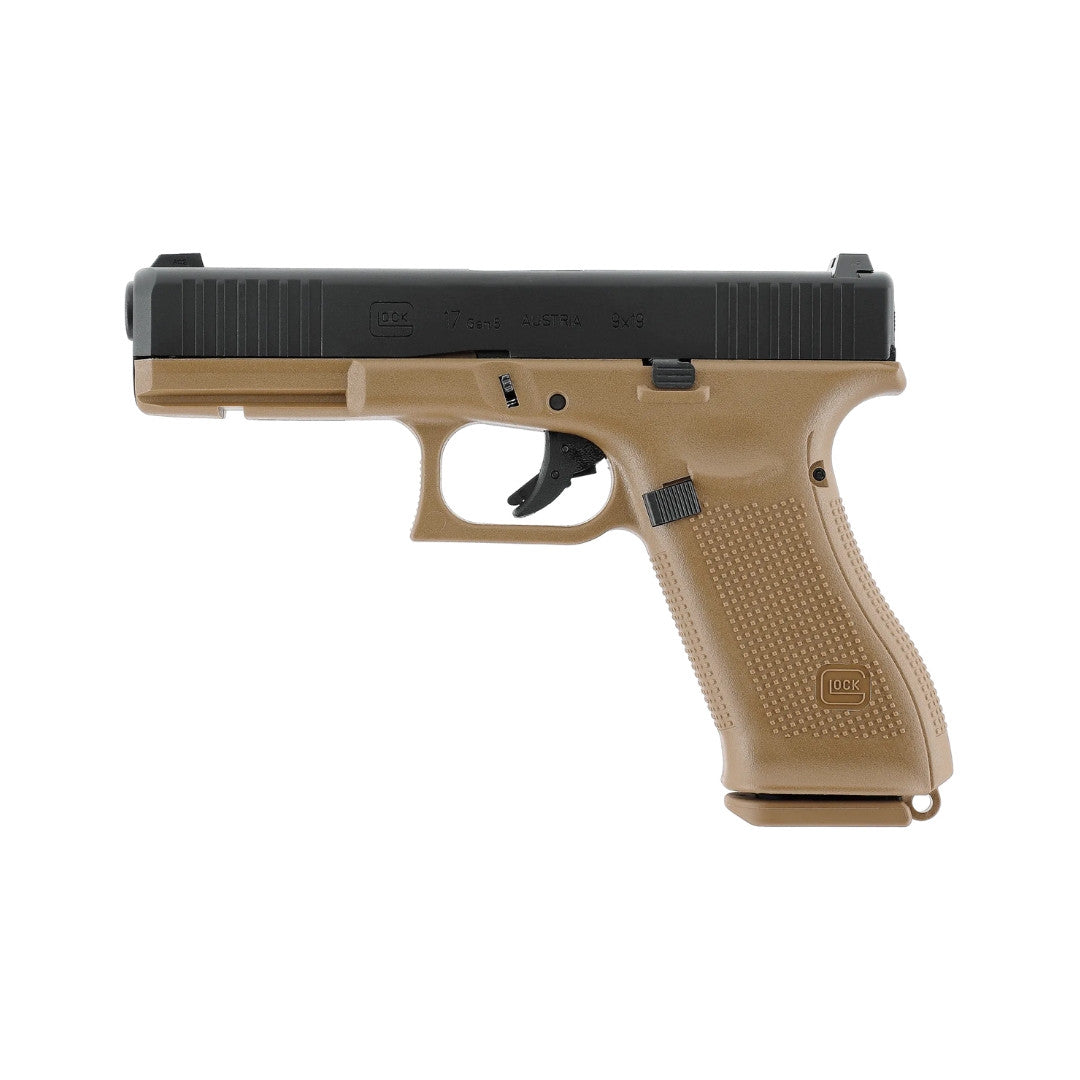 UNYZONE : UMAREX/VFC Réplique pistolet Glock 17 Gen 5 à gaz en French Edition (noir et tan)