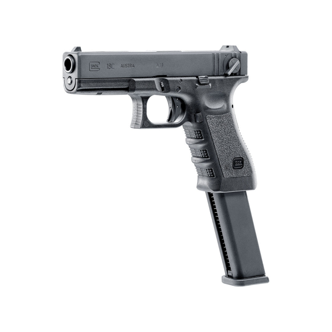 UNYZONE : UMAREX/VFC Réplique pistolet Glock 18C en noir qui peut faire du Full auto, vue côté gauche