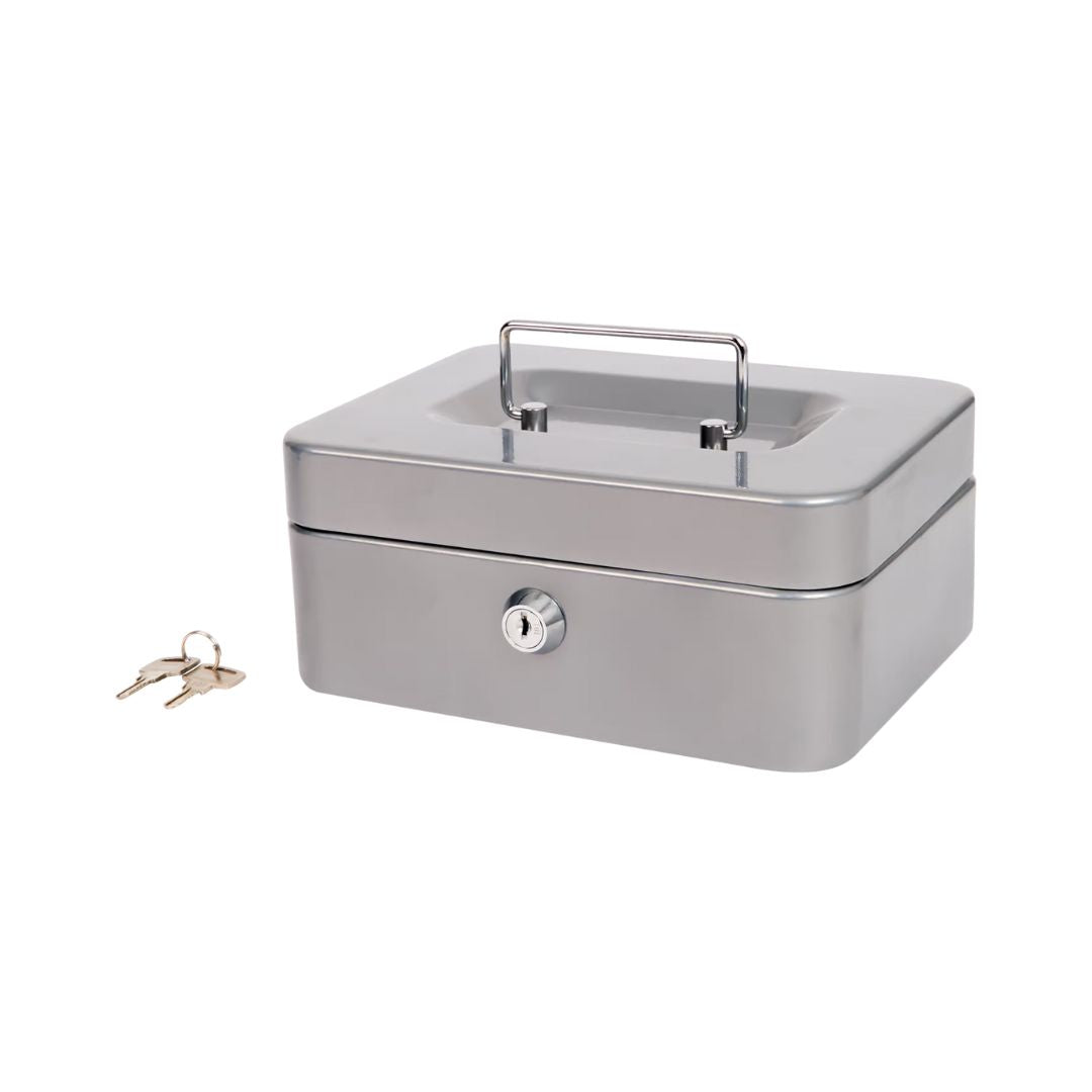 UNYZONE : Caisse à monnaie gris avec double des clés