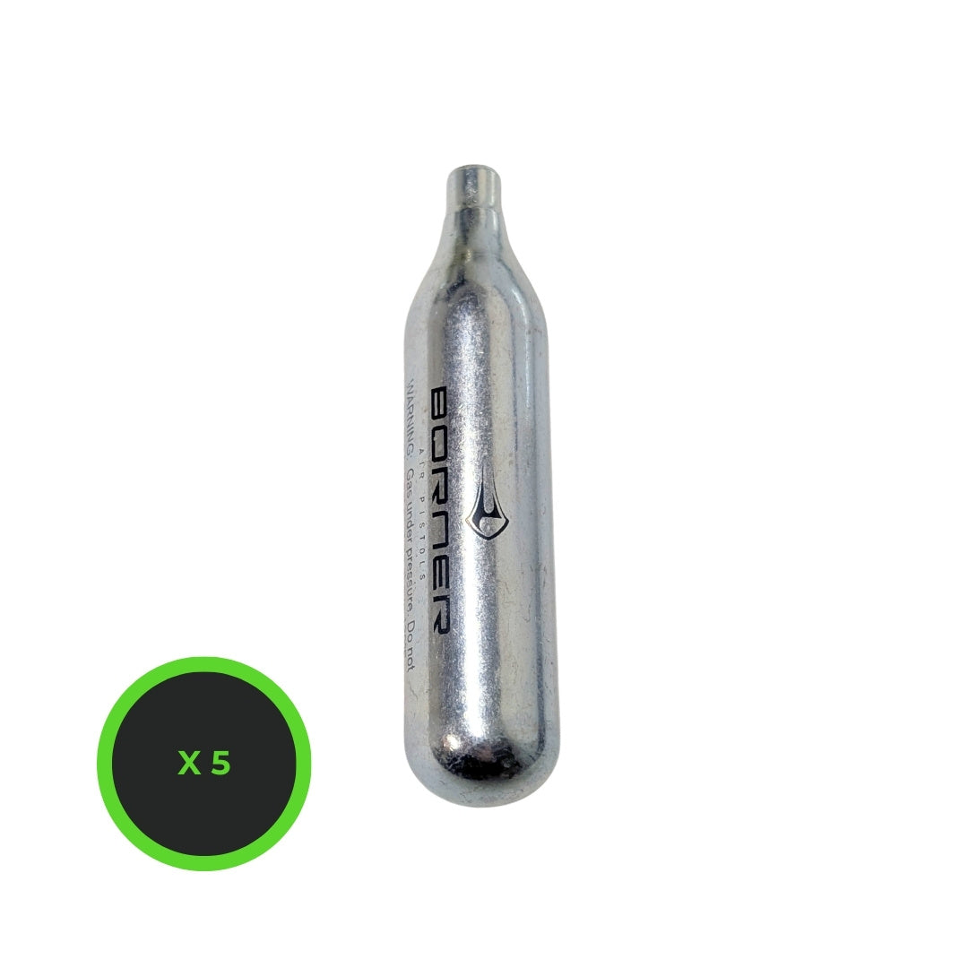 UNYZONE : BORNER Cartouche de CO2 12g pour l'airsoft et l'airgun, quantité 5