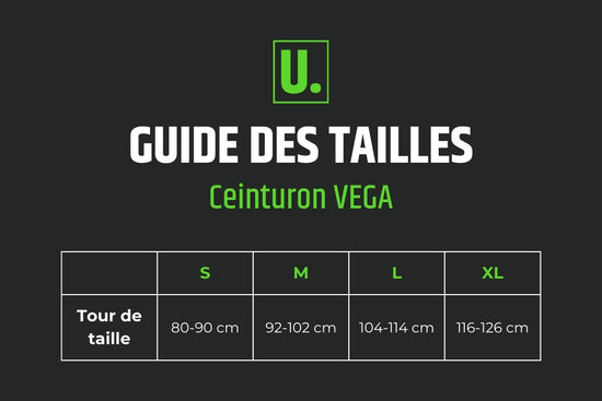 UNYZONE : Guide des tailles - Ceinturons VEGA